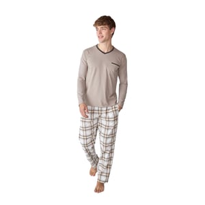 Pijama Algodón Manga Larga JJB18 para Hombre