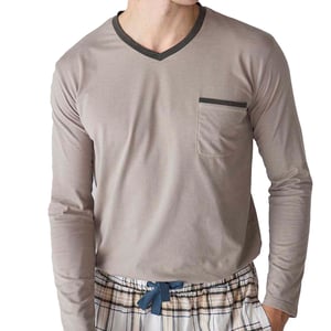 Pijama Algodón Manga Larga JJB18 para Hombre