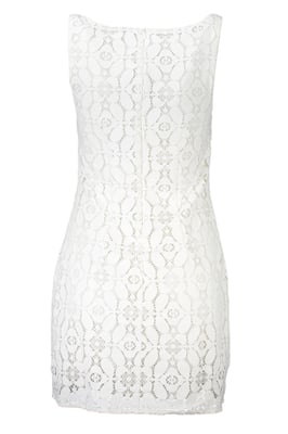 Vestido Mini de Encaje Sin Mangas con Escote Cuadrado