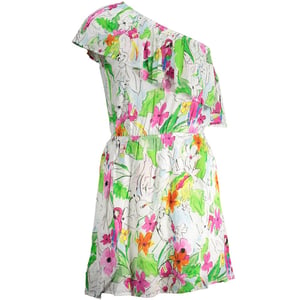 Vestido Mini Parrot Floral Ajuste Relajado