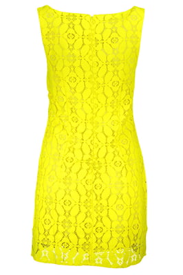 Vestido de encaje mini amarillo neón
