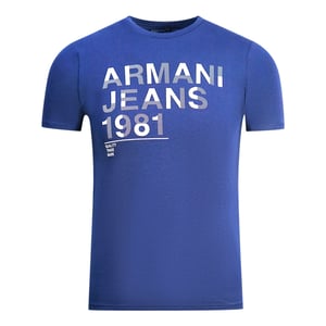 Camiseta Azul Con El Logotipo De Armani Jeans 1981