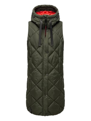 Navahoo chaleco acolchado largo para mujer Schnuckel – Moderno & con capucha
