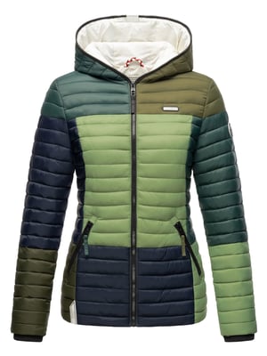 Navahoo Chaqueta acolchada Multikulti para mujer – Ligera, Moderna & Con Diseño Colour-Blocking