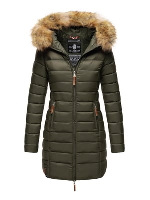 Chaqueta Marikoo Rose para mujer con diseño acolchado y cuello de pelo sintético desmontable