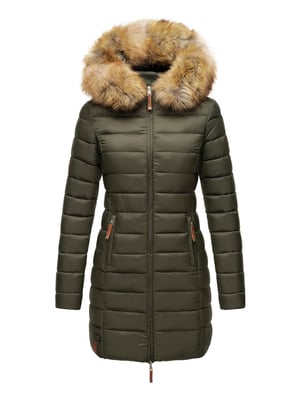 Chaqueta Marikoo Rose para mujer con diseño acolchado y cuello de pelo sintético desmontable