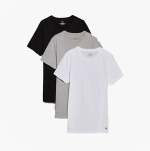 Calvin Klein Paquete de 3 Camisetas para Hombre 100% Algodón Negro/Gris Jaspeado/Blanco