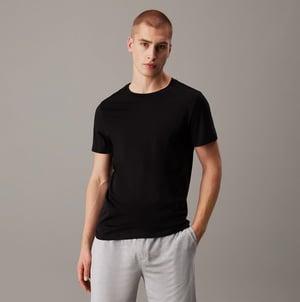 Calvin Klein Paquete de 3 Camisetas para Hombre 100% Algodón Negro/Gris Jaspeado/Blanco