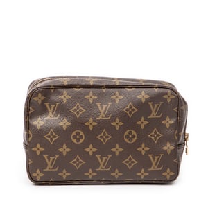 Louis Vuitton Toiletry Pouch PM en Marrón Lona recubierta