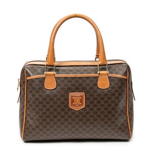 Celine Vintage Small Boston  en Marrón Lona recubierta