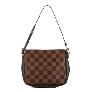 Louis Vuitton Trousse Make Up Pochette  en Marrón Lona recubierta