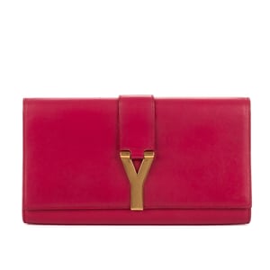 Yves Saint Laurent Ligne-Y Pochette Small en Rosa Piel de becerro