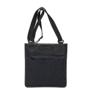 Gucci Small Flat Messenger  en Negro Lienzo