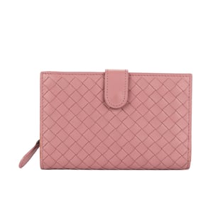 Bottega Veneta Compact Wallet  en Morado Piel de becerro
