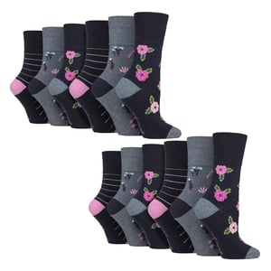 12 Pares de Calcetines de Algodón para Mujeres | Calcetines Diarios Suaves y Sin Compresión con Estampado