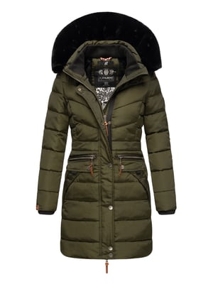 Navahoo Abrigo de Invierno Mujer Paula – Muy Cálido, Repelente al Agua & Con Cuello de Pelo Desmontable