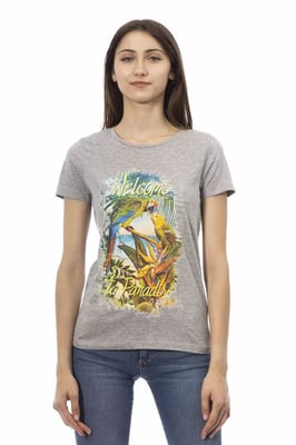 Camiseta Gráfica de Loro de Manga Corta Casual