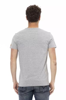 Camiseta gráfica gris estilo casual