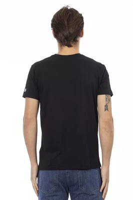 Camiseta de cuello en V con gráfico de calavera