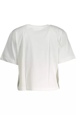 Camiseta de manga corta con estampado de playa y cuello redondo