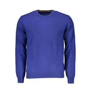 Jersey de Cuello Redondo Sólido Azul
