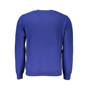 Jersey de Cuello Redondo Sólido Azul