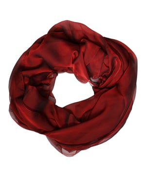 Bufanda de seda roja ombré
