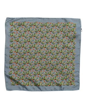 Pañuelo de bolsillo de seda con estampado de cactus