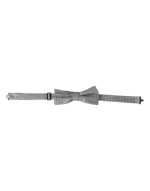 Corbata de lazo gris con lunares