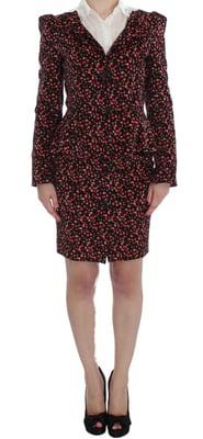 Vestido Mini de Manga Larga con Cuello y Estampado Floral