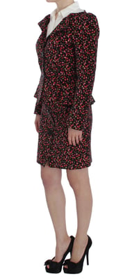 Vestido Mini de Manga Larga con Cuello y Estampado Floral