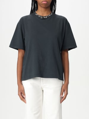 Camiseta Relajada Embellecida con Cristales