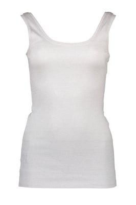 Camiseta sin mangas de punto acanalado con escote redondo