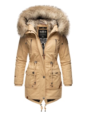 Navahoo Chaqueta de Invierno Premium Honigfee para Mujer – Parka Cálida con Cuello de Pelo Sintético Desmontable