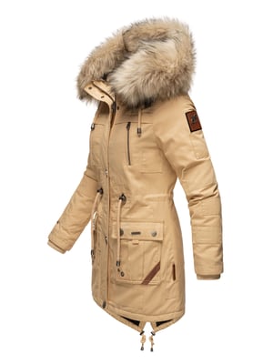 Navahoo Chaqueta de Invierno Premium Honigfee para Mujer – Parka Cálida con Cuello de Pelo Sintético Desmontable