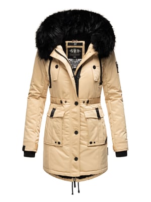 Navahoo Chaqueta de invierno Luluna-Princess para mujer – Cálida, Moderna & Con Forro de Borreguito y Cuello de Pelo Sintético