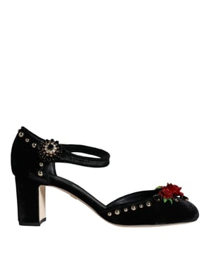 Zapatos de Tacón de Terciopelo Rosa con Tacón Cuadrado