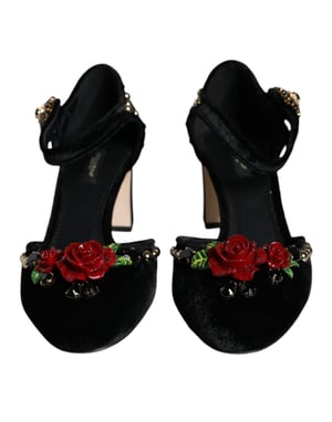 Zapatos de Tacón de Terciopelo Rosa con Tacón Cuadrado