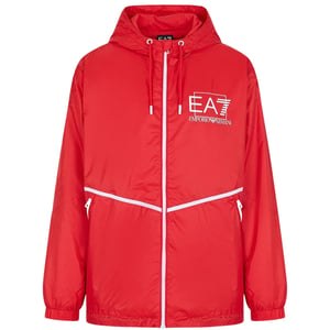 Chaqueta Con Capucha Roja Con Logotipo Llamativo De Ea7
