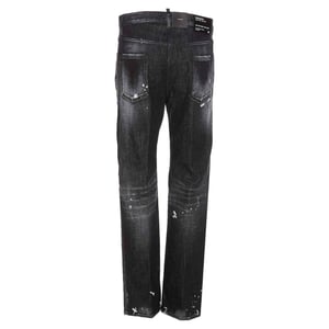 Pantalones Vaqueros Negros Dsquared2 642 Con Efecto Salpicado De Pintura Para Hombre