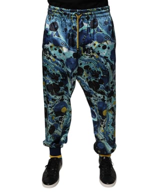Pantalones de Estampado de Mármol Abstracto