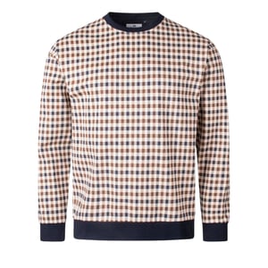 Sudadera Aquascutum Active Iconic Con Cuello Redondo Y Cuadros Beige