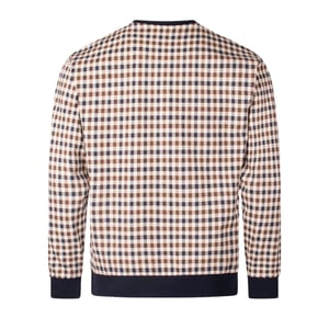 Sudadera Aquascutum Active Iconic Con Cuello Redondo Y Cuadros Beige