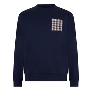 Sudadera Aquascutum Active Macro Iconic Pocket Crewneck Azul Marino