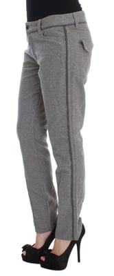 Pantalones Rectos Grises con Detalle de Raya Lateral