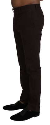 Pantalones de vestir marrón oscuro, estilo plano