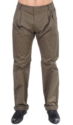 Pantalones de vestir plisados verdes oliva