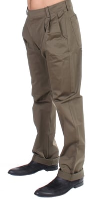 Pantalones de vestir plisados verdes oliva