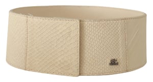 Cinturón de moda ancho de algodón encerado blanco GF Ferre