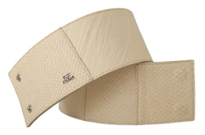 Cinturón de moda ancho de algodón encerado blanco GF Ferre